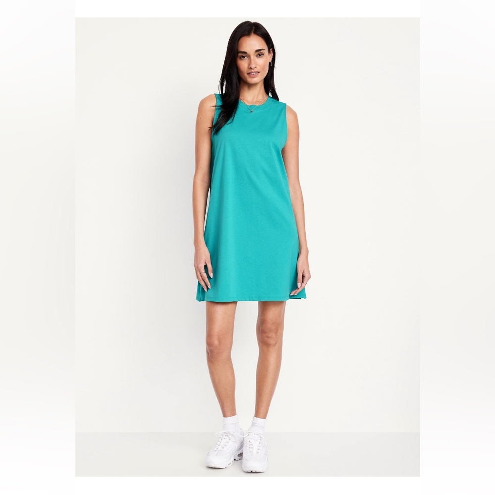 NWOT! Sleeveless Aqua Dress sz L - Picture 1 of 4